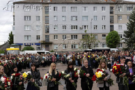 Funeral of the Tamara, Stanislav and Roman Martyniuk who were killed in a Russian missile strike in Korostyshiv