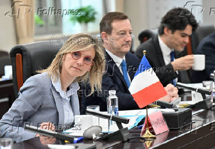 Agnes Pannier-Runacher, French Minister for Ecological Transition, Biodiversity, Forestry, the Sea and Fisheries meets with Guan Zhi'ou, Chinese Minister of Natural Resources in Beijing