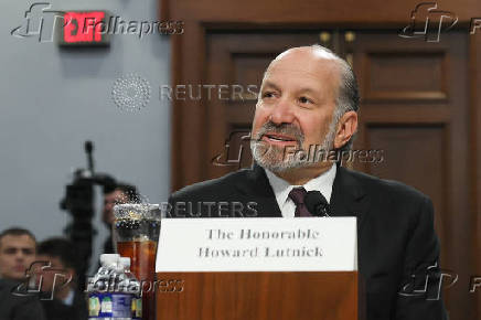U.S. Secretary of Commerce Howard Lutnick testifies before a House Appropriations Committee in Washington