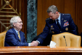 Pentagon leaders appear before Senate Appropriations Committee hearing on Defense Department budget, in Washington