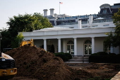 Construction in White House Rose Garden