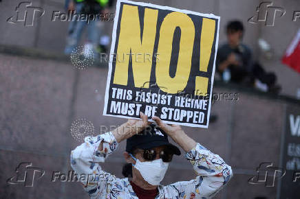 Protest against federal immigration sweeps, in Los Angeles