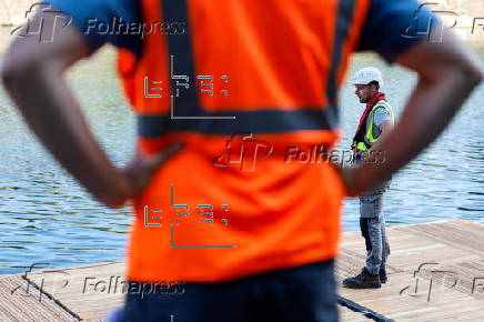 Seine river prepares for swimming season as part of Paris Plages