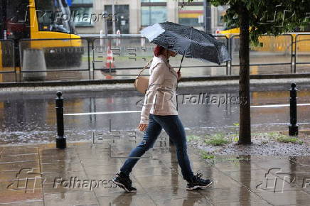 Rainy weather in Warsaw