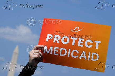 Demonstrators hold a four-day vigil in protest of cuts to Medicaid, in Washington