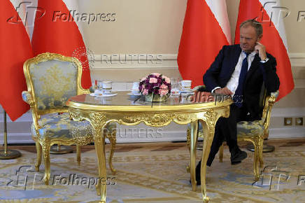 Polish PM Tusk and President Nawrocki attend their first official meeting, in Warsaw