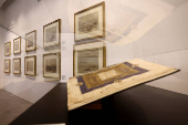 Water colored paintings by David Roberts, and an illuminated Quran, copied by Jalal ibn Muhammad Bakalinjar al-Daylami, Shiraz, from the first half of the 16th century, are displayed at the Sotheby's, in Dubai