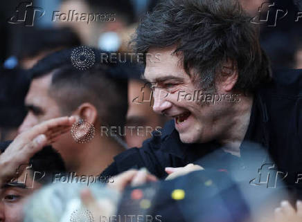 Milei participates in a party rally ahead of the mid-term elections