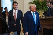 President Trump welcomes the 2025 NCAA Men's College Basketball Champions to the East Room