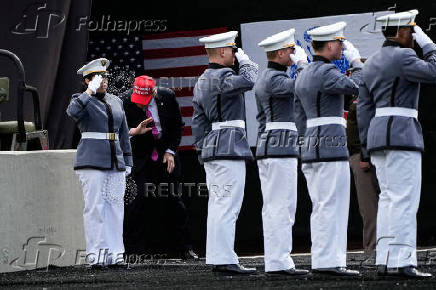 Commencement ceremony at West Point Military Academy in West Point, New York