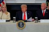 U.S. President Trump participates in a roundtable discussion with the Fraternal Order of Police at the White House