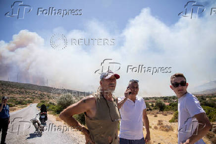 A wildfire burns in Izmir Province