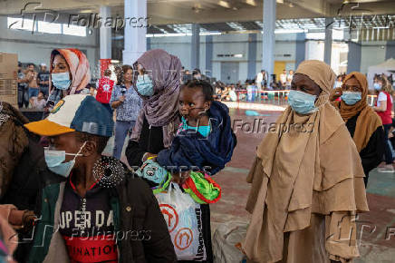 Newly-arrived migrants on the island of Crete