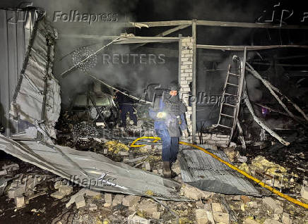 Aftermath of a Russian drone strike in Kharkiv