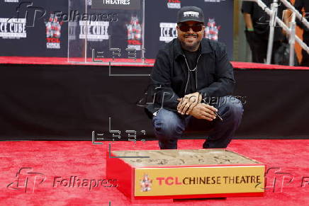 Ice Cube is honored at handprint and footprint ceremony in Los Angeles