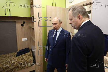 Russian President Vladimir Putin visits the Bauman Moscow State Technical University
