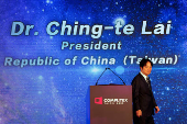 Taiwan President Lai Ching-te delivers a speech at the opening ceremony of Computex in Taipei