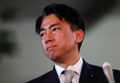 Japan's incoming Agriculture, Forestry and Fisheries Minister Shinjiro Koizumi makes appearance before the media in Tokyo