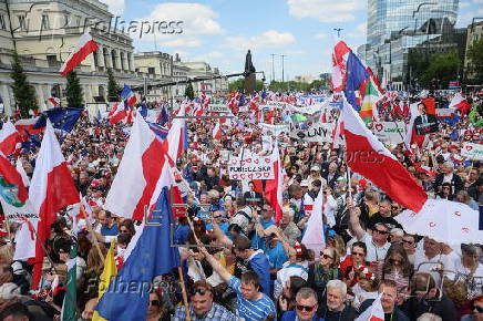 Rally for Polish presidential candidate Rafal Trzaskowski