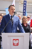 Presidential candidate Rafal Trzaskowski campaigns in Kluczbork