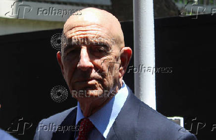 U.S. envoy for Syria Thomas Barrack stands at U.S. ambassador's residency in Damascus