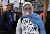 Protest of pensioners against Argentine President Javier Milei's austerity policies, in Buenos Aires