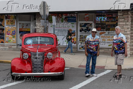 Local residents attend the 'Downtown Cruise In' car show in Union City, Indiana
