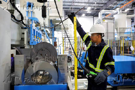 Magna Aluminum Profile's new facility is North America's fully-electric and automated aluminum extrusion line, in Salaberry de Valleyfield