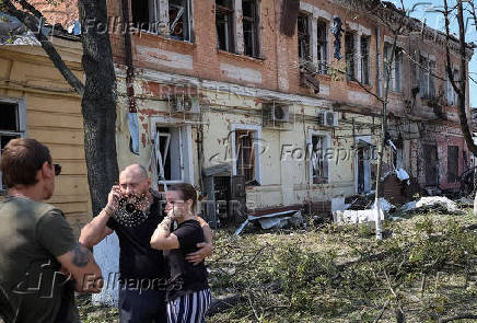Aftermath of a Russian drone strike in Kharkiv