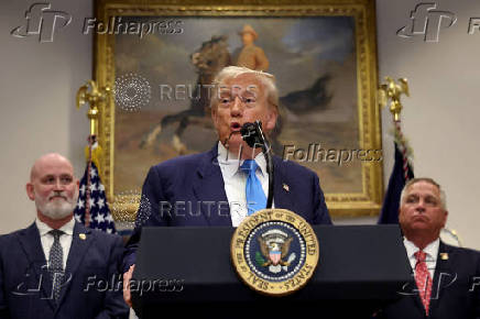 U.S. President Trump signs the VA Home Loan Program Reform Act at the White House in Washington, D.C.