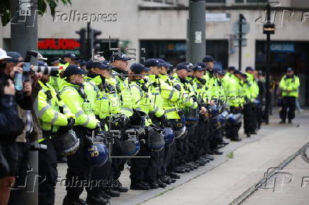 Britain First group hold 'March for Remigration' in Manchester