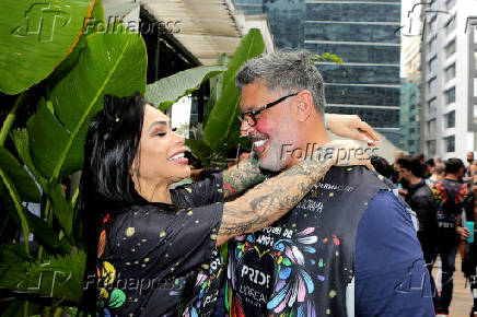 O deputado federal Alexandre Frota (PSDB-SP) e sua mulher, Fabiana Frota