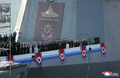 North Korea's Kim attends ceremony for launching new 5,000-tonne warship