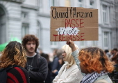 Protest against social reforms of the government in Belgium
