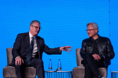 Prime Minister Keir Starmer attends a conference in London