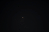 Traces are seen in the sky after Iran's armed forces say they targeted The Al-Udeid base in a missile attack