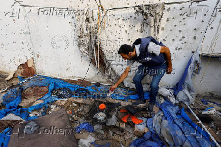 Aftermath of Israeli strike that killed Al Jazeera journalists, in Gaza City