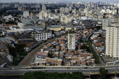 Vista aérea da favela do Moinho, em São Paulo