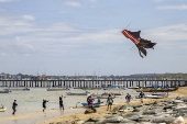 Traditional kite contest in Bali