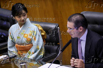 Japan's Princess Kako attends a session in celebration of the 130th anniversary of the establishment of diplomatic relations between Brazil and Japan, in Brasilia
