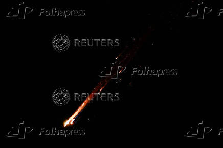 Missiles launched from Iran towards Israel are seen from Jerusalem