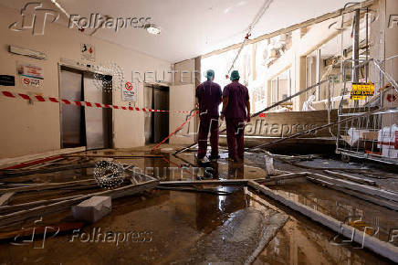 Aftermath of a missile strike from Iran on Israel, at Soroka Medical Center, in Beersheba