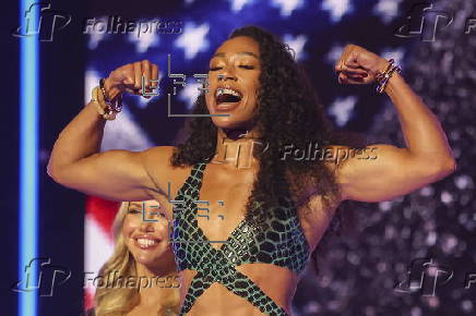 Boxers weigh-in before Taylor vs Serrano boxing match