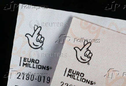 Photo illustration of EuroMillions lottery ticket