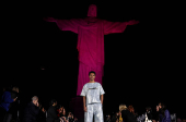Models present creations by Alessa at the Christ the Redeemer statue to mark the launch of Rio Fashion Show, in Rio de Janeiro