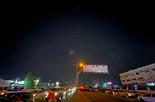 Traces are seen in the sky after Iran's armed forces say they targeted The Al-Udeid base in a missile attack