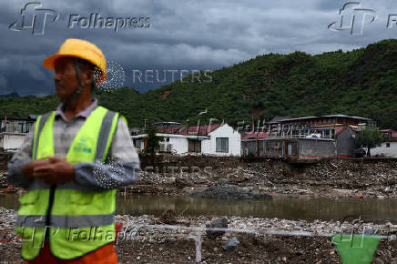 Aftermath of late July's heavy rainfalls that flooded villages, in Huairou, Beijing
