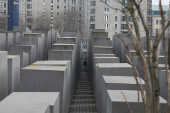 Vista do Memorial do Holocausto, na região central de Berlim, na Alemanha