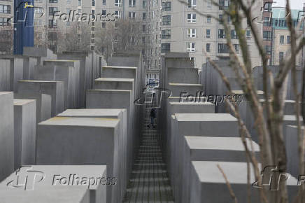 Vista do Memorial do Holocausto, na região central de Berlim, na Alemanha
