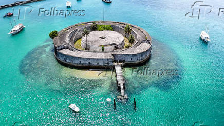 Forte São Marcelo, localizado no meio da Baía de Todos os Santos